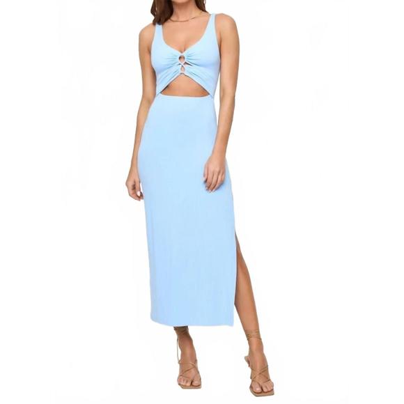 L*SPACE Dresses & Skirts - NEW L*SPACE camille front loop cutout midi dress in french blue